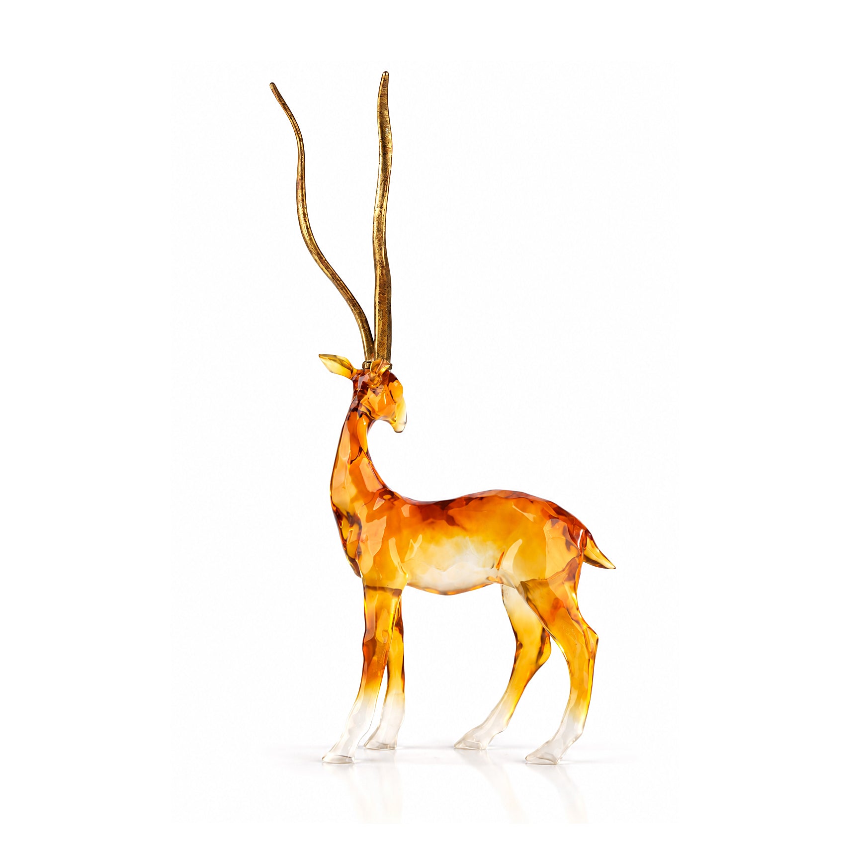African Gazelle with Golden Antlers Sculpture